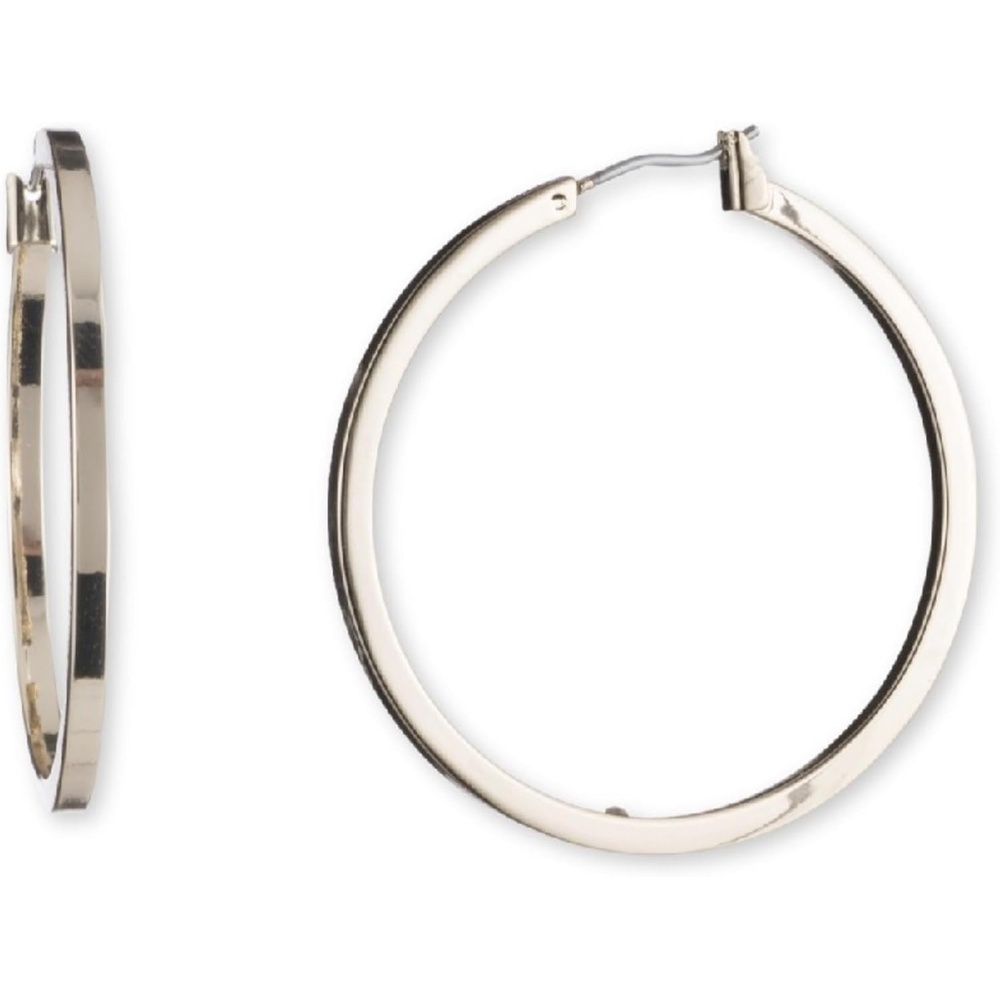image:imageDKNY Large Thin Hoop Earrings Trendy Fashion Jewelry for Women Great Gift for Women 2 Gold Hoops