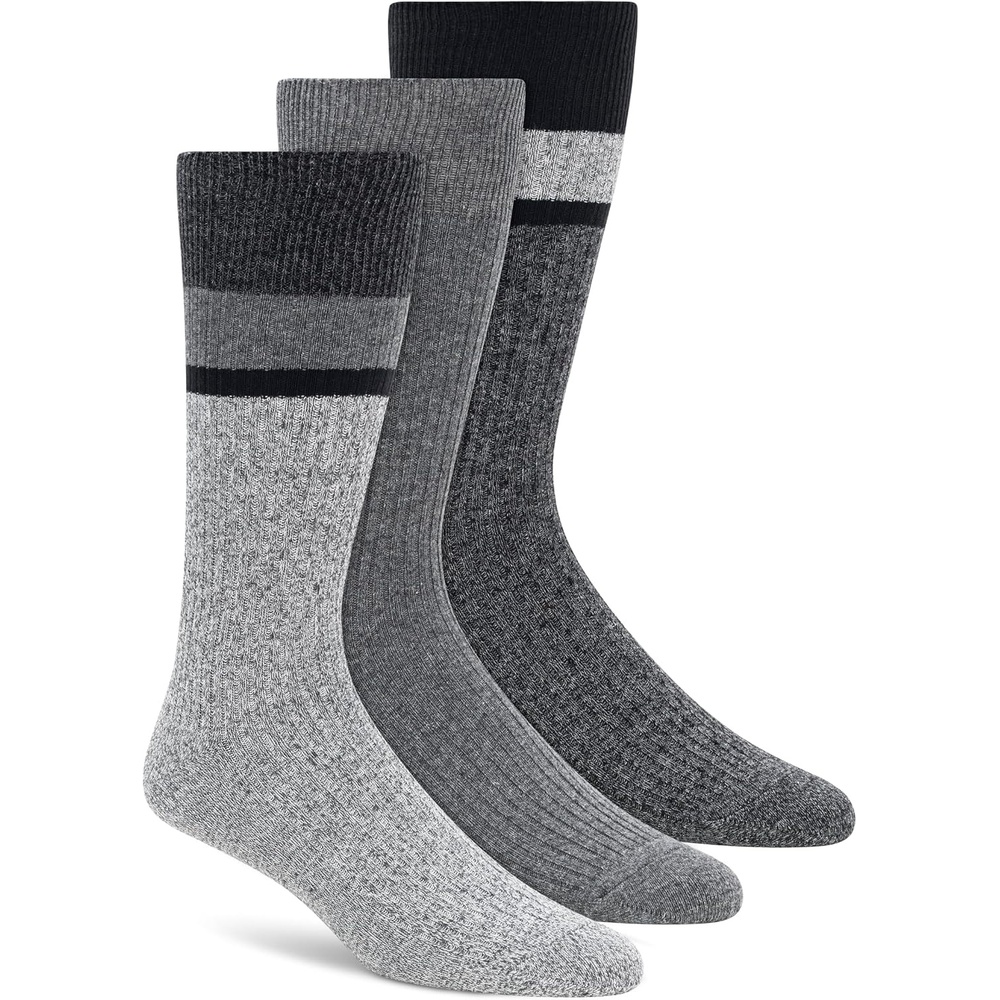 image:imageDKNY Mens 3 Pack Cotton Crew SocksGrey HeatherCharcoal