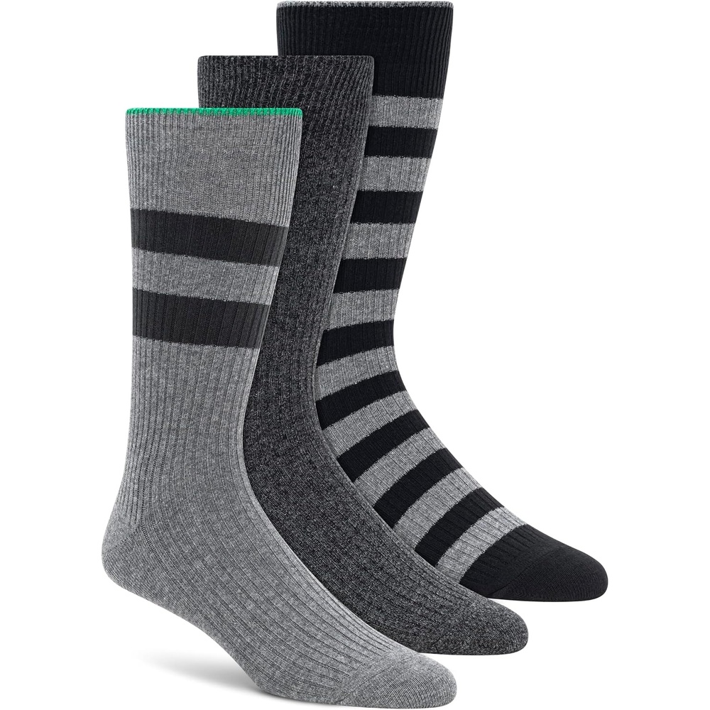 image:imageDKNY Mens 3 Pack Cotton Crew SocksGrey HeatherGreen