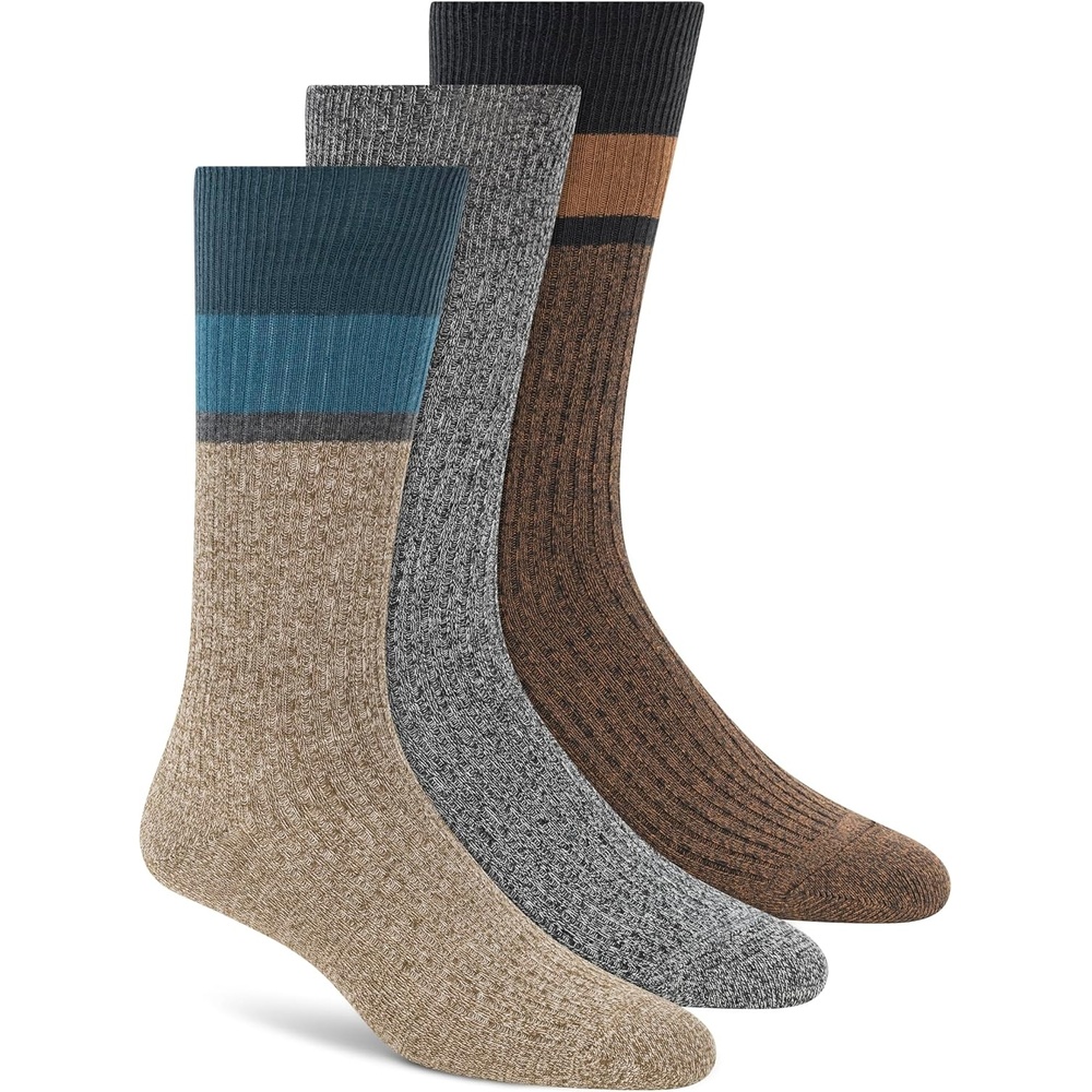 image:imageDKNY Mens 3 Pack Cotton Crew SocksKhakiCity Oak