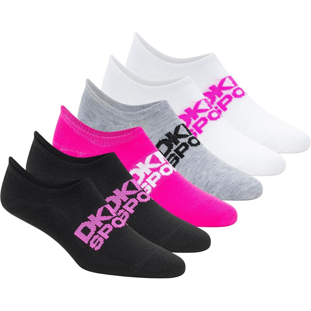 image:imageDKNY Womens 6 Pack Sport Lightweight Liner SocksPinkBlackWhite