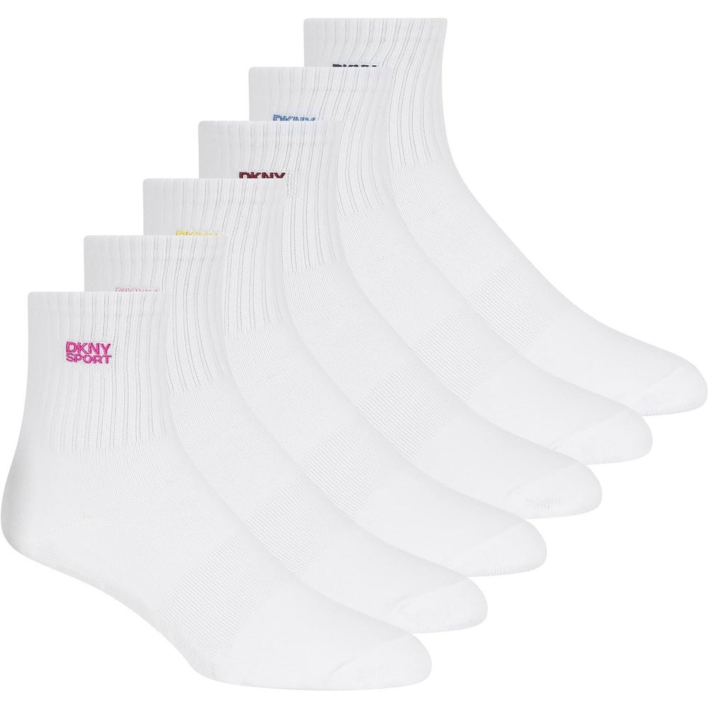 image:imageDKNY Womens 6 Pack Sport Low Crew SocksWhiteMulti