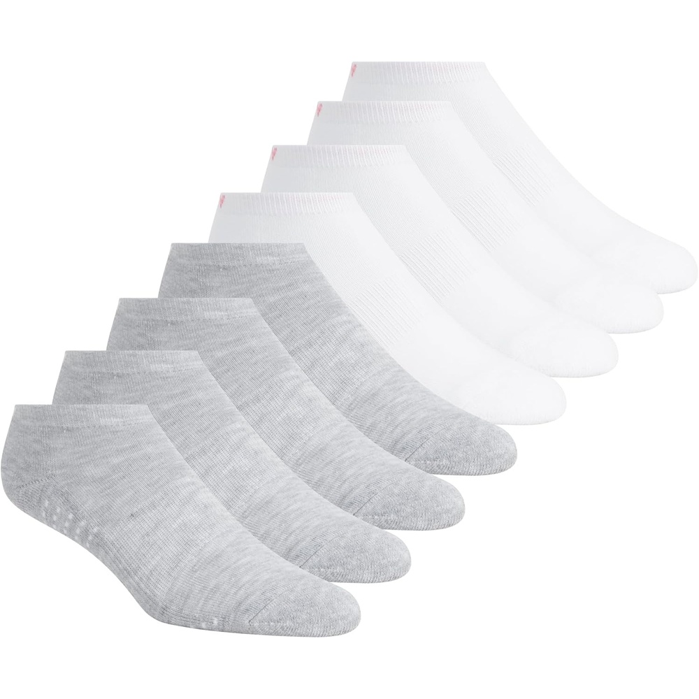 image:imageDKNY Womens 8pack Low Cut Socks Arch Support amp Cushioned FootbedWhiteGrey Heather