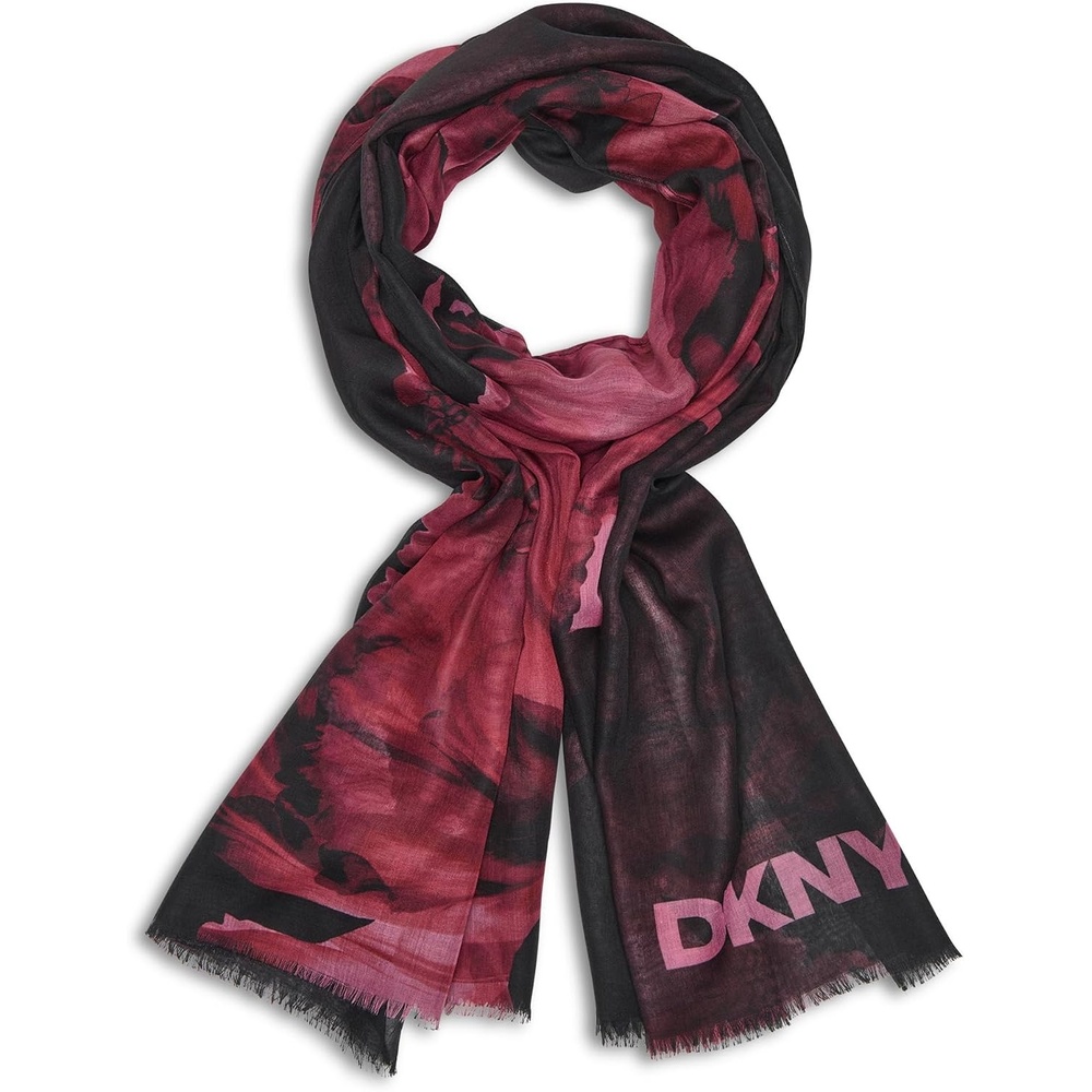 image:imageDKNY Womens Accessories Peony Oversized Scarf Black One Size