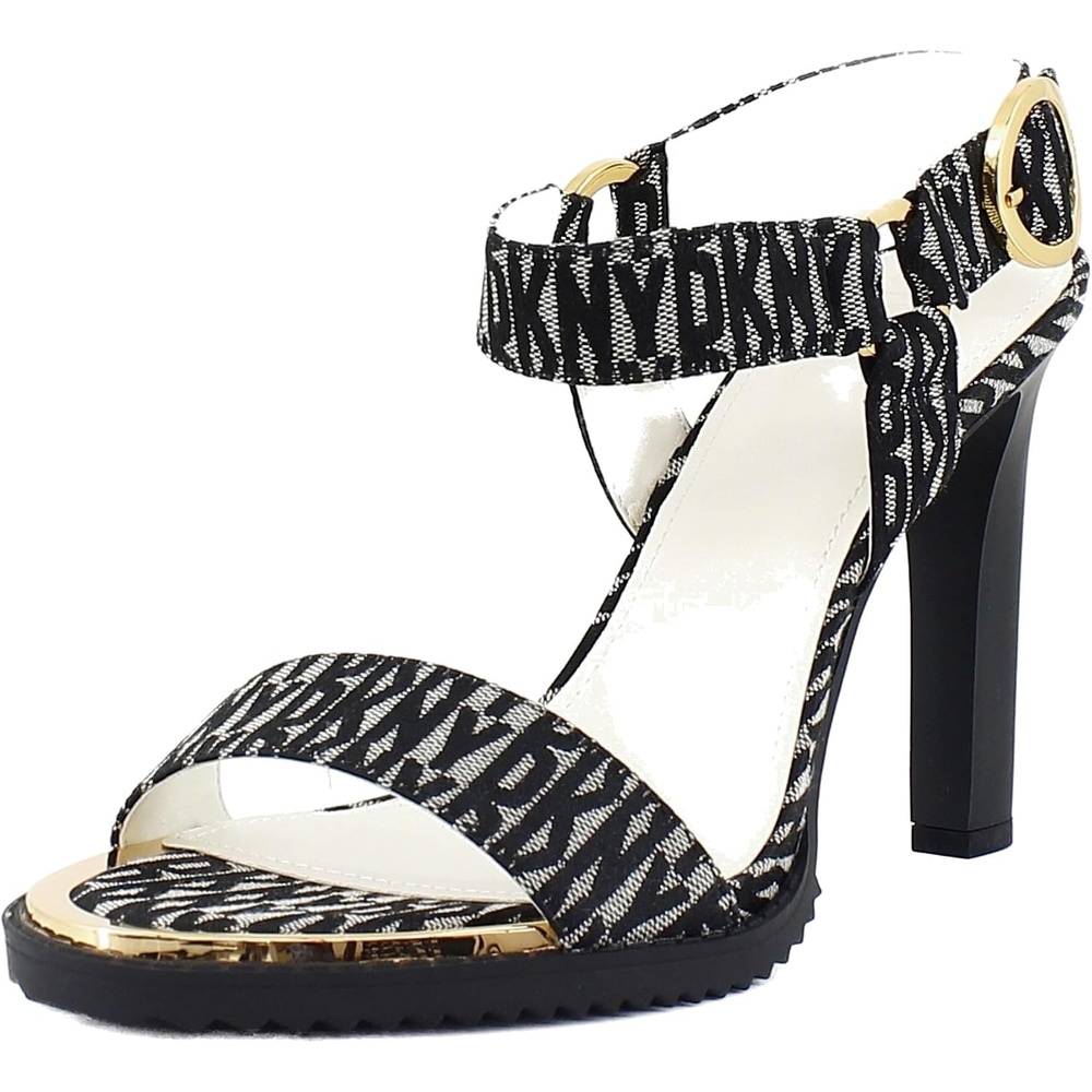 image:imageDKNY Womens Blaire Evening Ankle Strap Dress HeelBlackEggnog