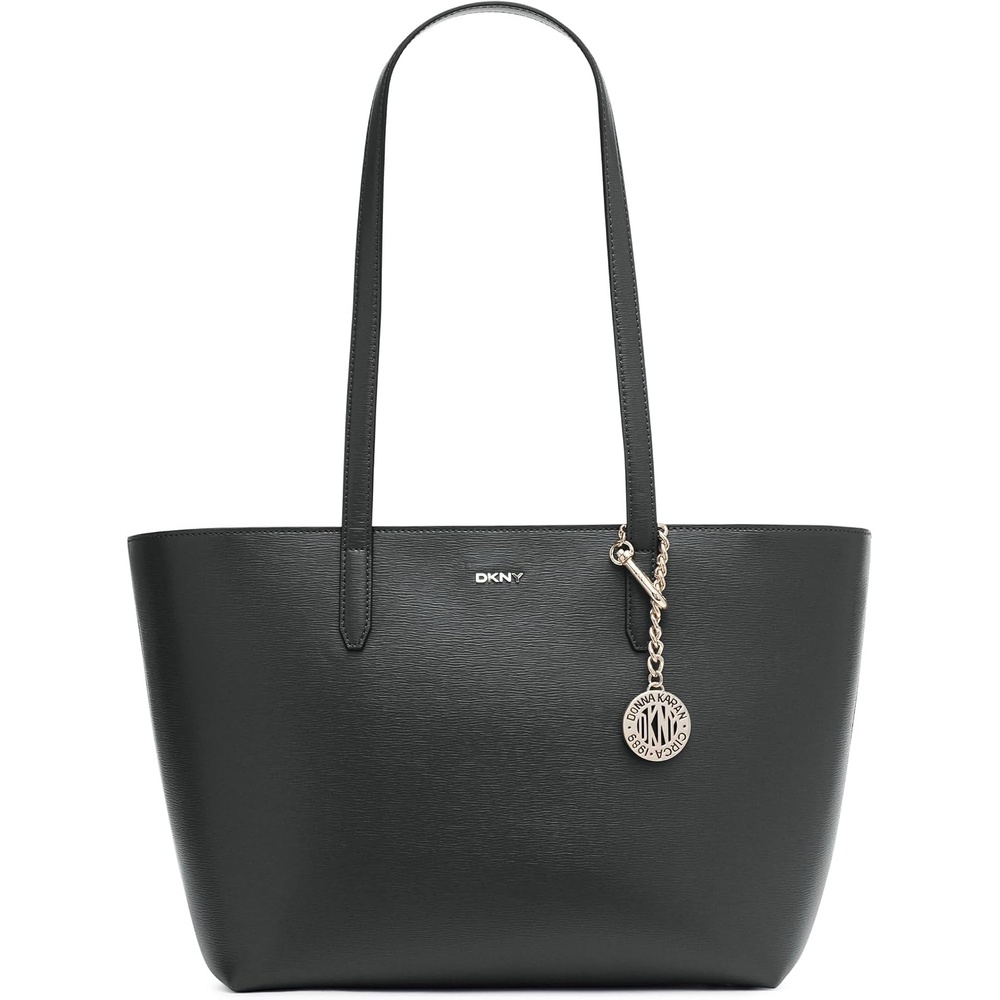 image:imageDKNY Womens Bryant Medium Leather Tote BagBlackGold