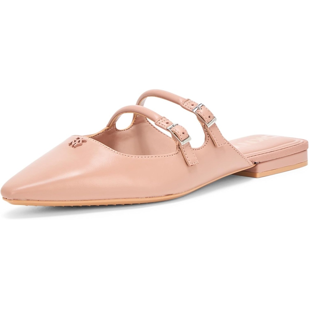 image:imageDKNY Womens Cahana Pointed Toe Flat Mule with Belt Strap DetailsBlush