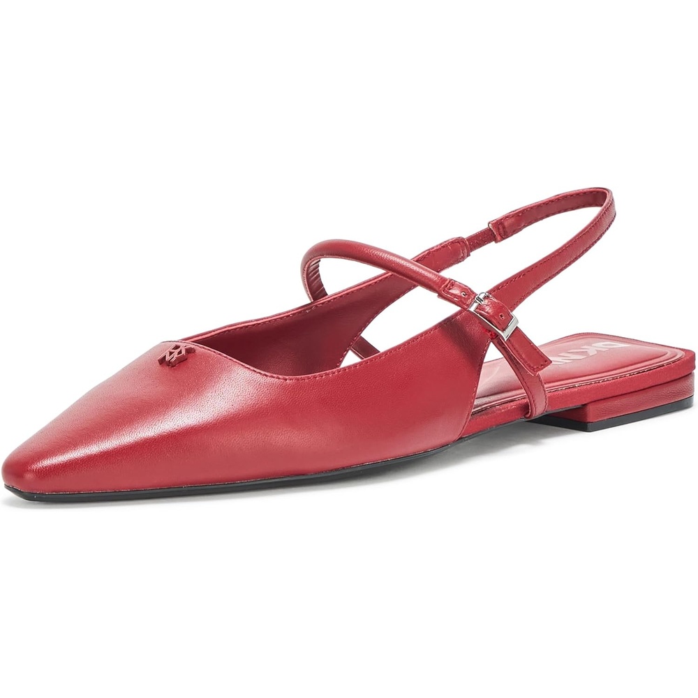 image:imageDKNY Womens Cairo Pointed Toe Slingback Flat MuleSolid Ruby Red