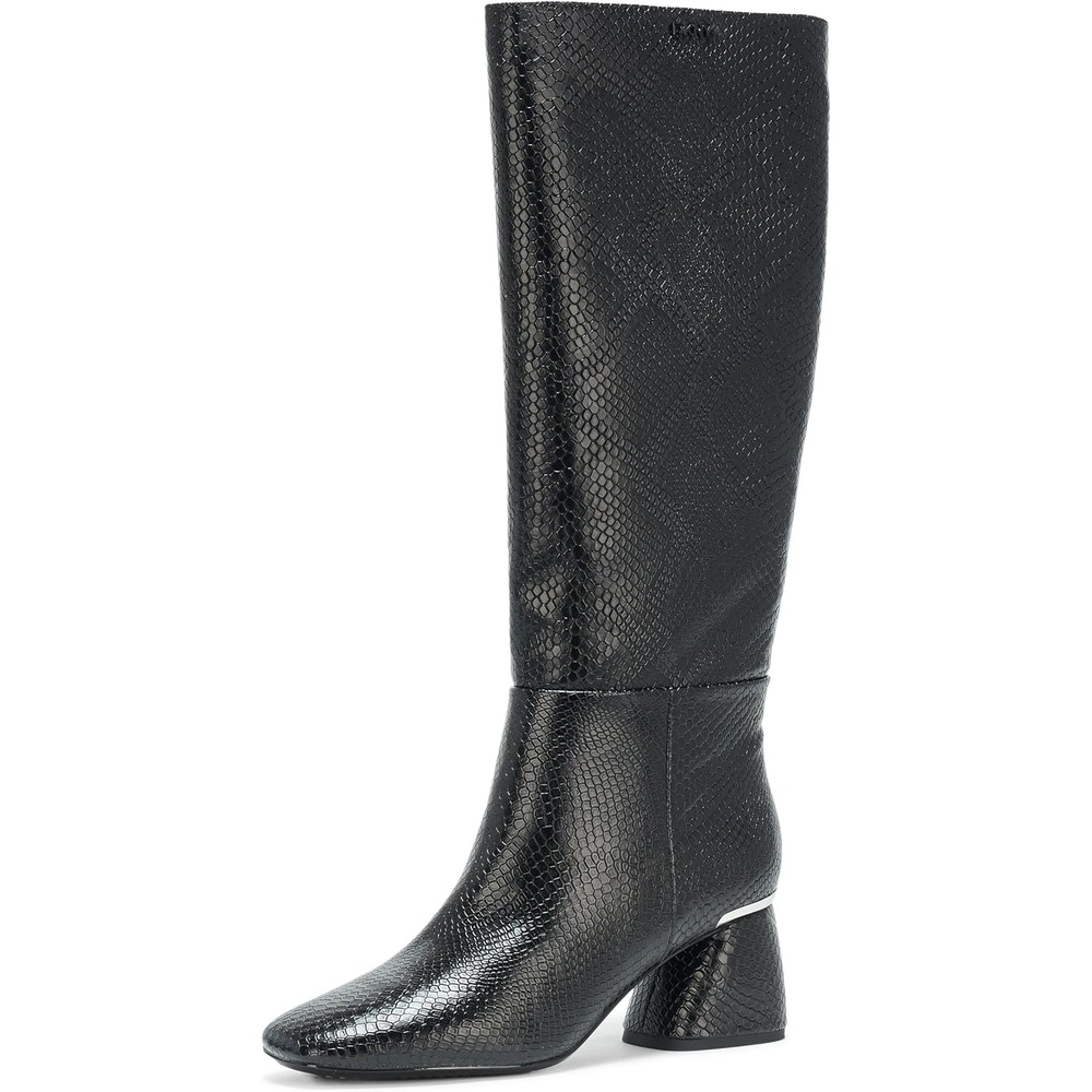 image:imageDKNY Womens Cana Knee High Heeled Riding BootBlack Croc