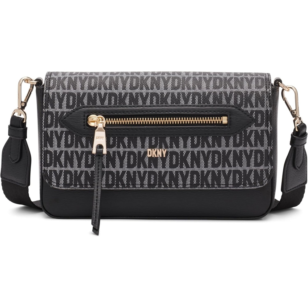 image:imageDKNY Womens Chelsea Medium Flap CrossbodyBlack LogoBlack