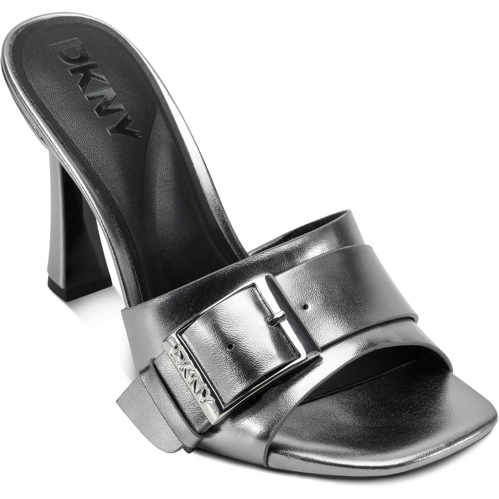 image:imageDKNY Womens Clorissa Evening Sandal Mule Heel with Belt DetailNickel