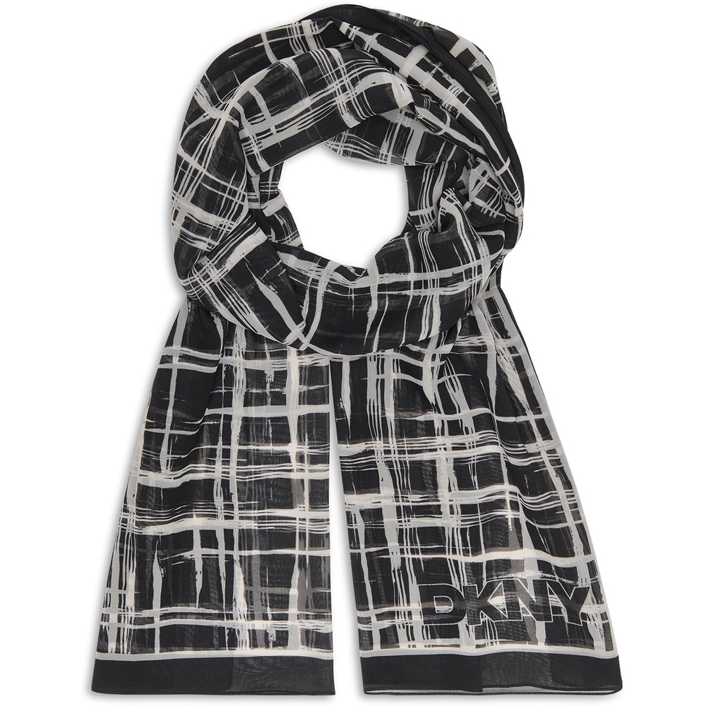 image:imageDKNY Womens Color Blend Chiffon Lightweight ScarfBlack