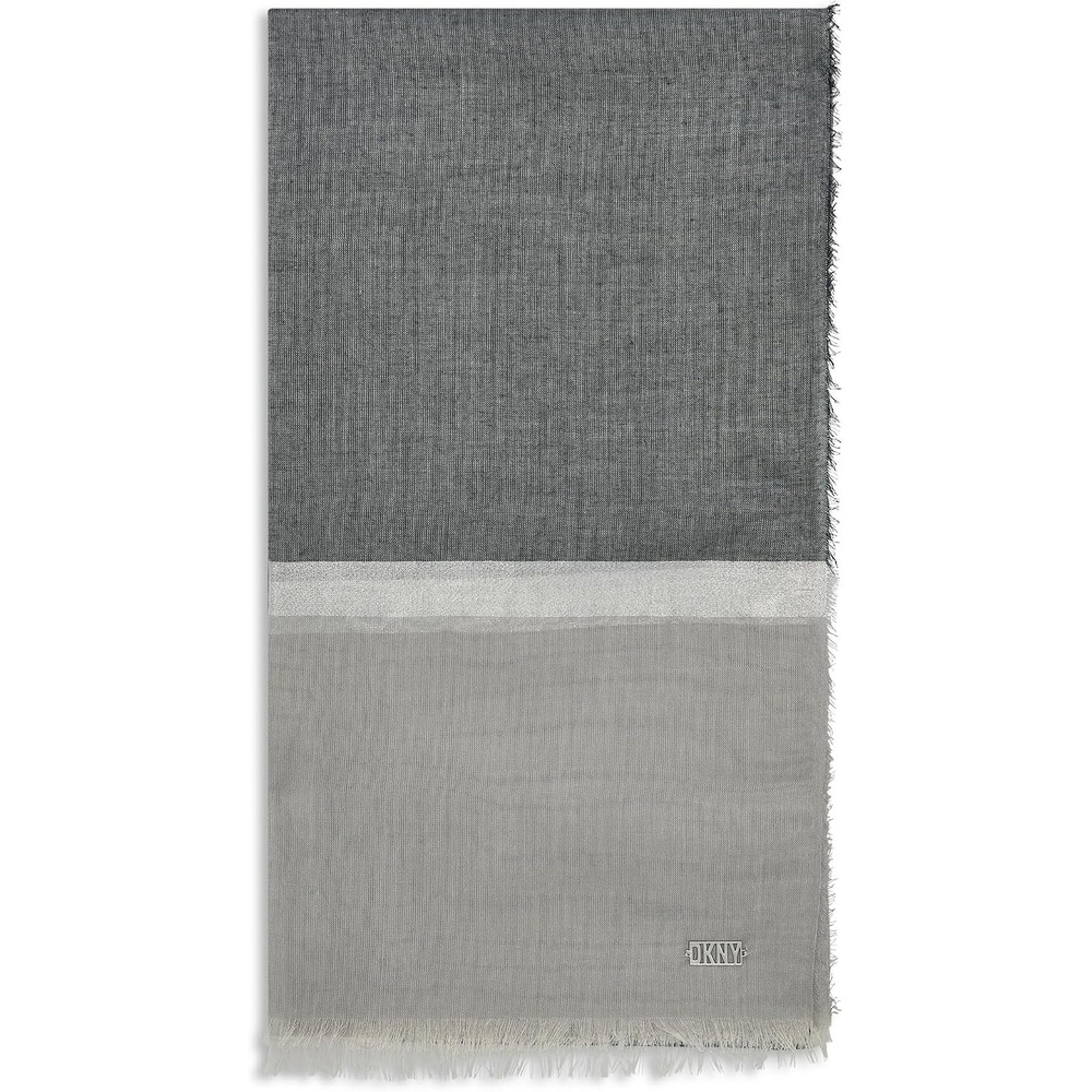 image:imageDKNY Womens Colorblock Metallic Wrap ScarfBlack