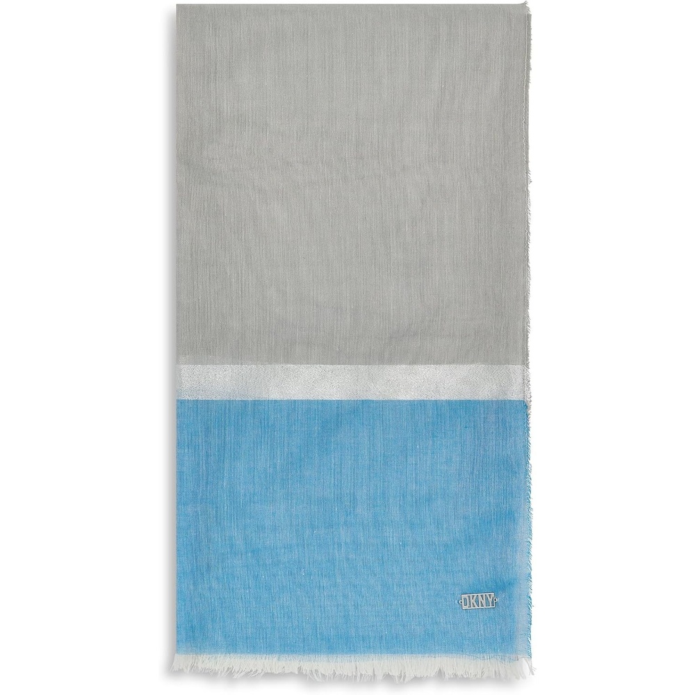 image:imageDKNY Womens Colorblock Metallic Wrap ScarfElectric Blue