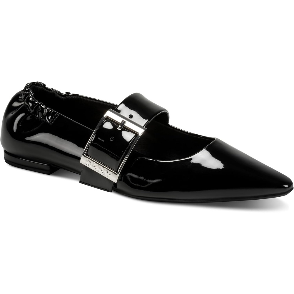image:imageDKNY Womens Cormic Ballet Flat with BuckleShiny Black