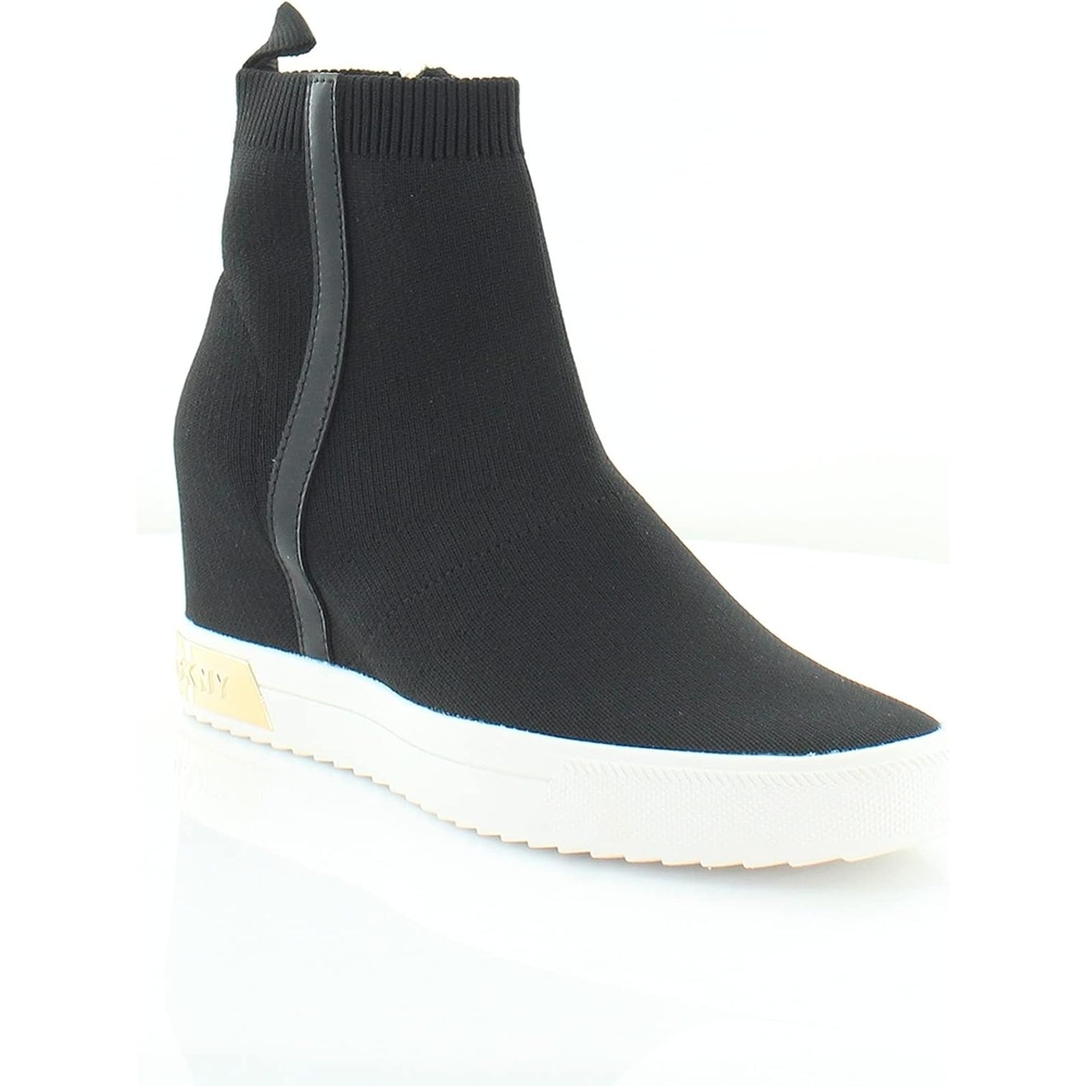 image:imageDKNY Womens Cosmos Wedge SneakersBlackGold Cali