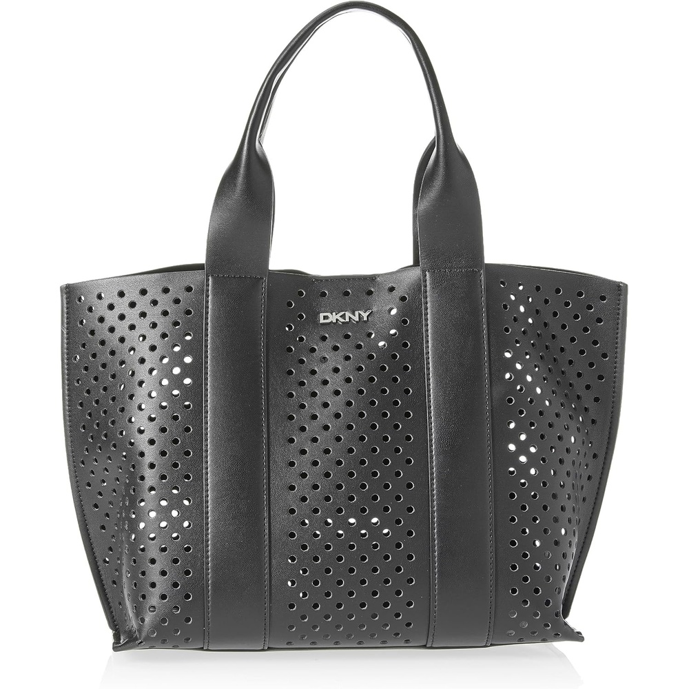 image:imageDKNY Womens Dakota Medium Tote BagBlackSilver Combo