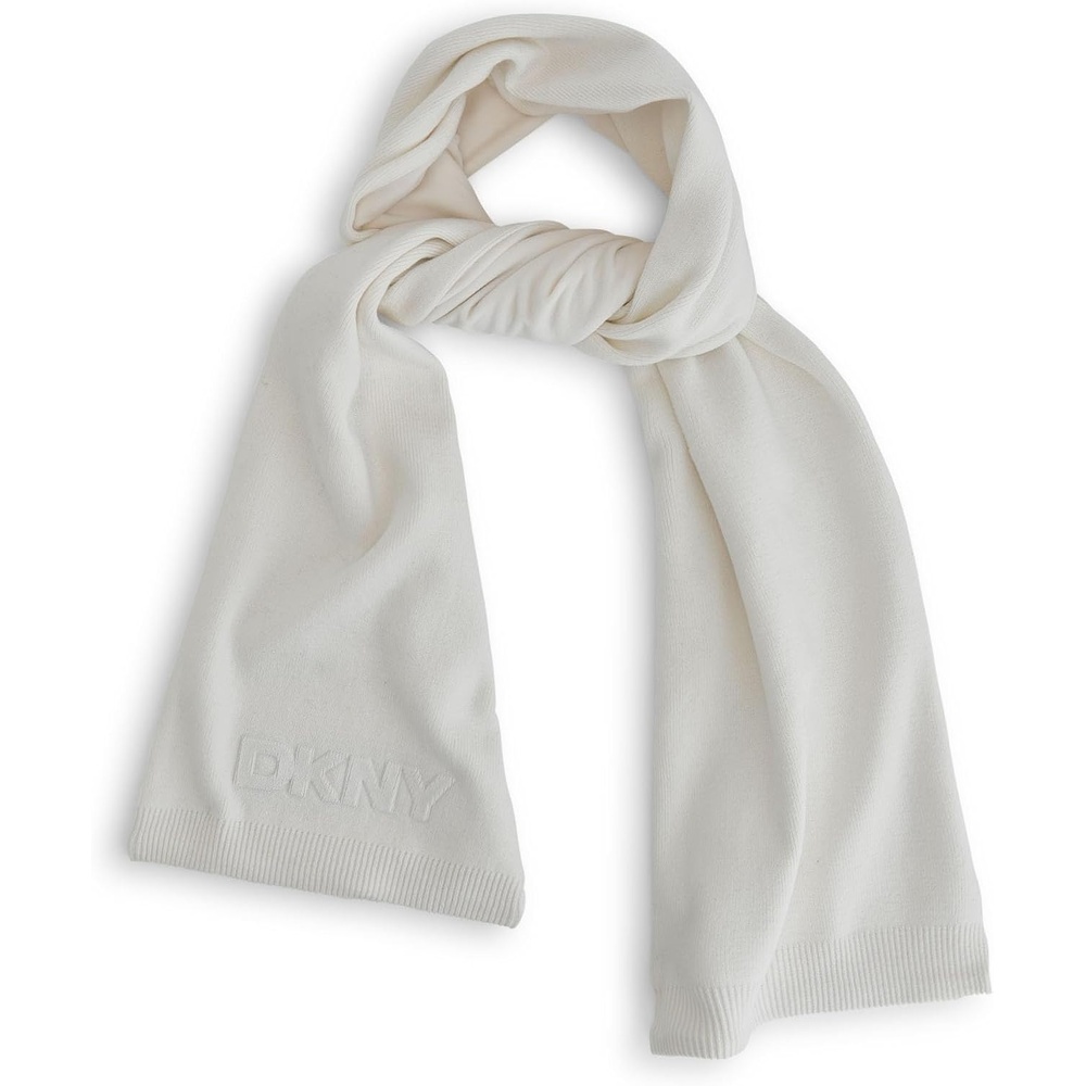 image:imageDKNY Womens Debossed Solid Scarf With LogoIvory