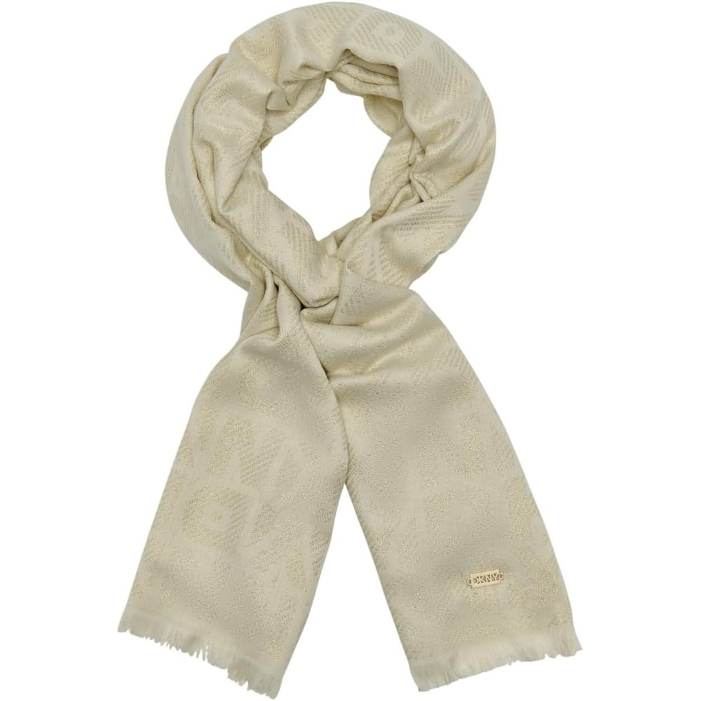 image:imageDKNY Womens Diagonal Block Print Scarf Ivory One Size