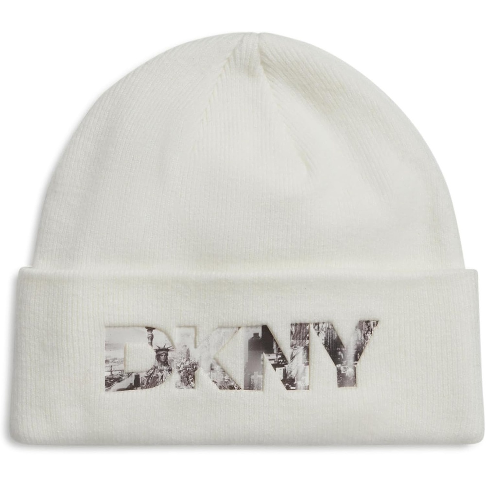 image:imageDKNY Womens Embossed City Logo BeanieIvory