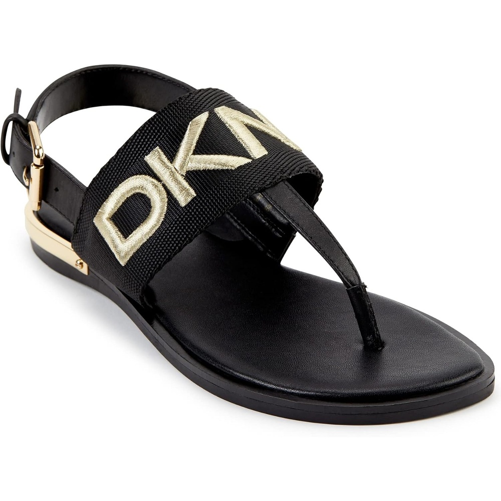 image:imageDKNY Womens Essential Open Toe Fashion Pump Heel Sandal HeeledBlackGold Amber