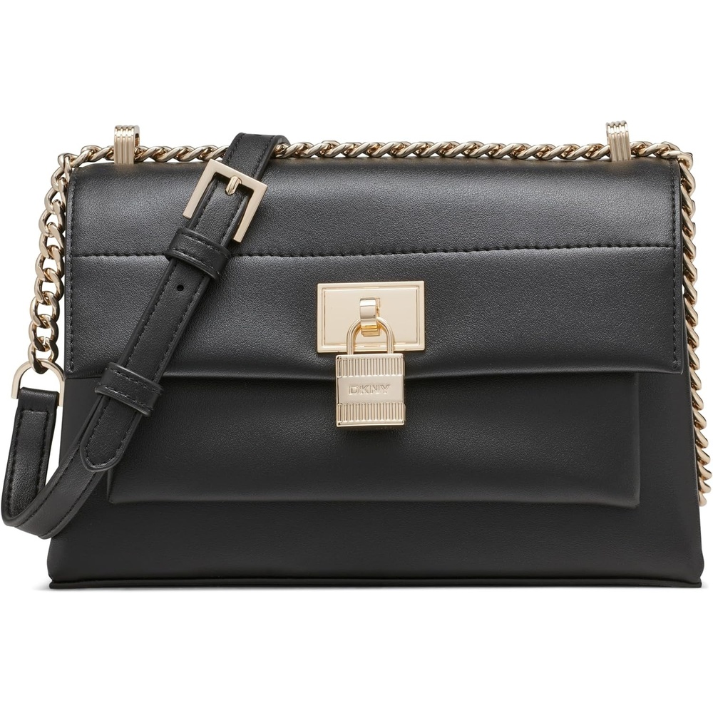 image:imageDKNY Womens Evie Shoulder BagBlackGold