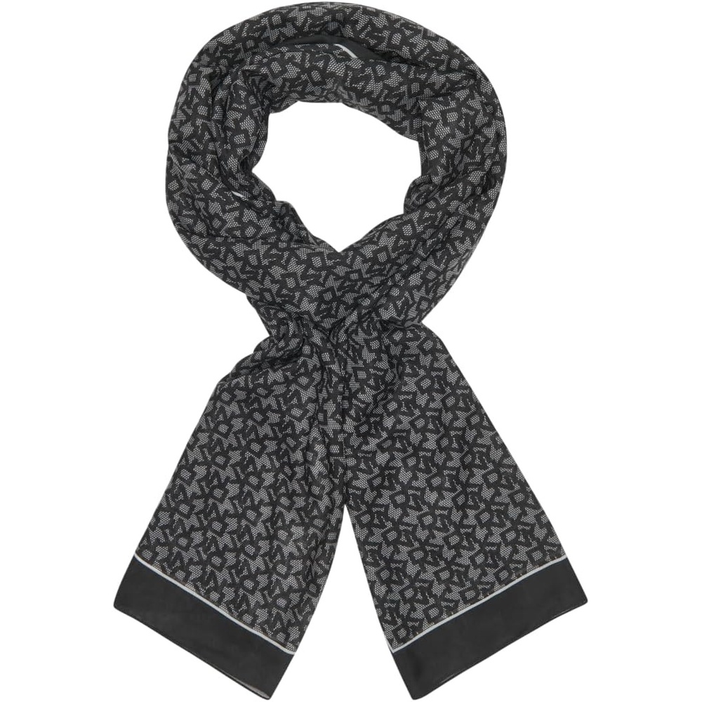 image:imageDKNY Womens Graphite Logo Chiffon Scarf Black One Size