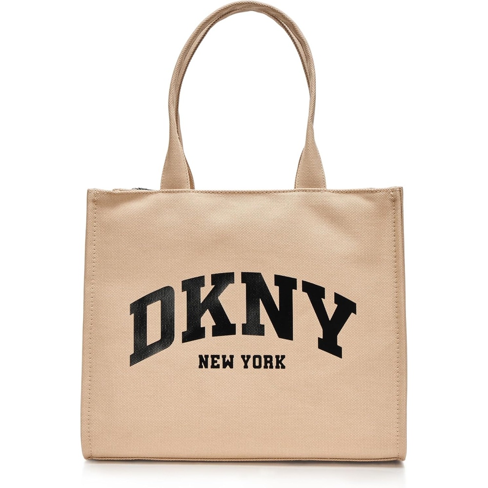 image:imageDKNY Womens Hadlee Large Canvas Tote BagLight KhakiBlack