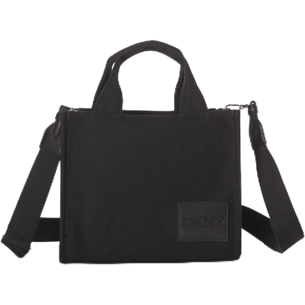 image:imageDKNY Womens Hadlee Small Canvas Tote BagBlackSilver