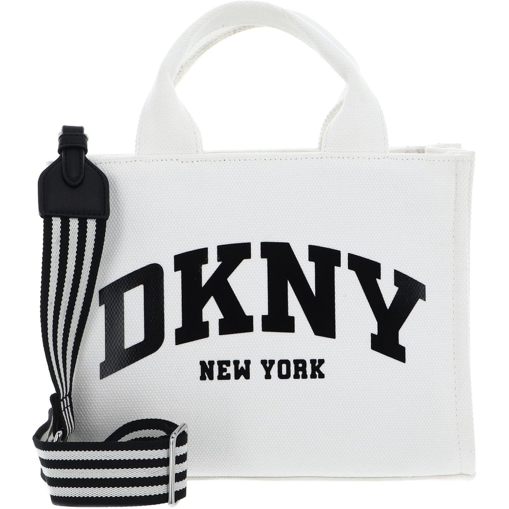 image:imageDKNY Womens Hadlee Small Canvas Tote BagWhiteBlack