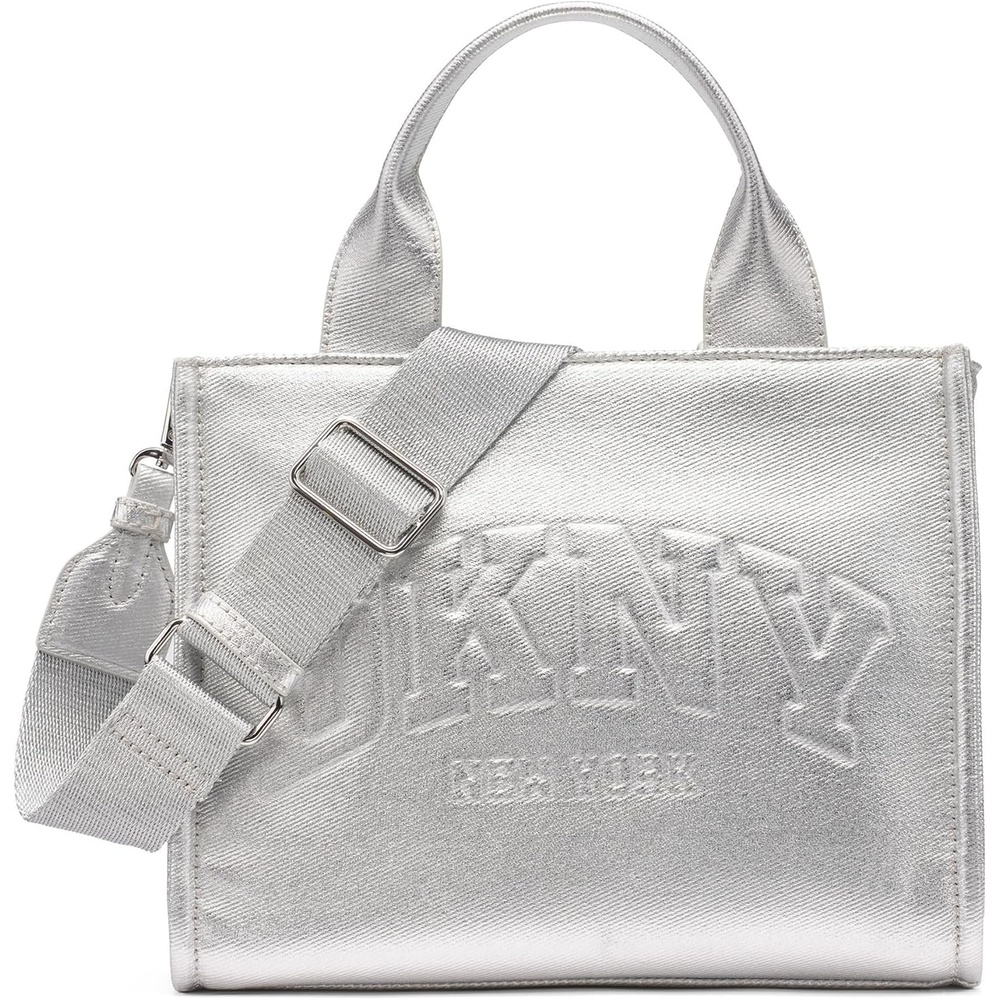 image:imageDKNY Womens Hadlee Small Canvas ToteSilver
