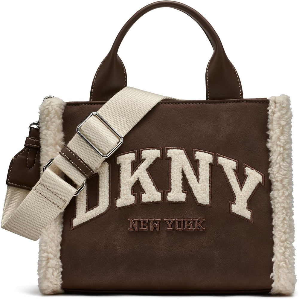 image:imageDKNY Womens Hadlee Small Fur Tote BagChocolate