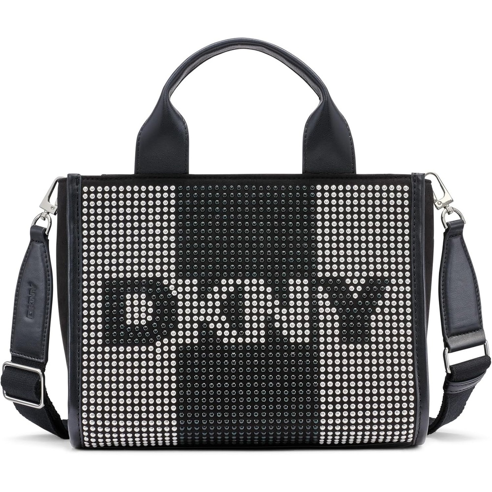 image:imageDKNY Womens Hadlee Small Studded Tote Bag BlackSilver One Size