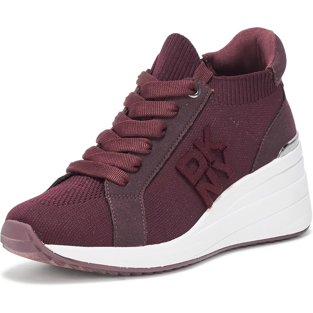 image:imageDKNY Womens Kasia Everyday Lace Up Wedge SneakerWine