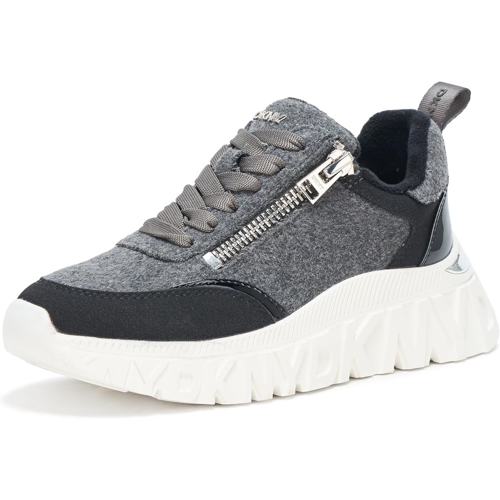 image:imageDKNY Womens Lakelyn Platform Sneaker with Side ZipperGreyBlack