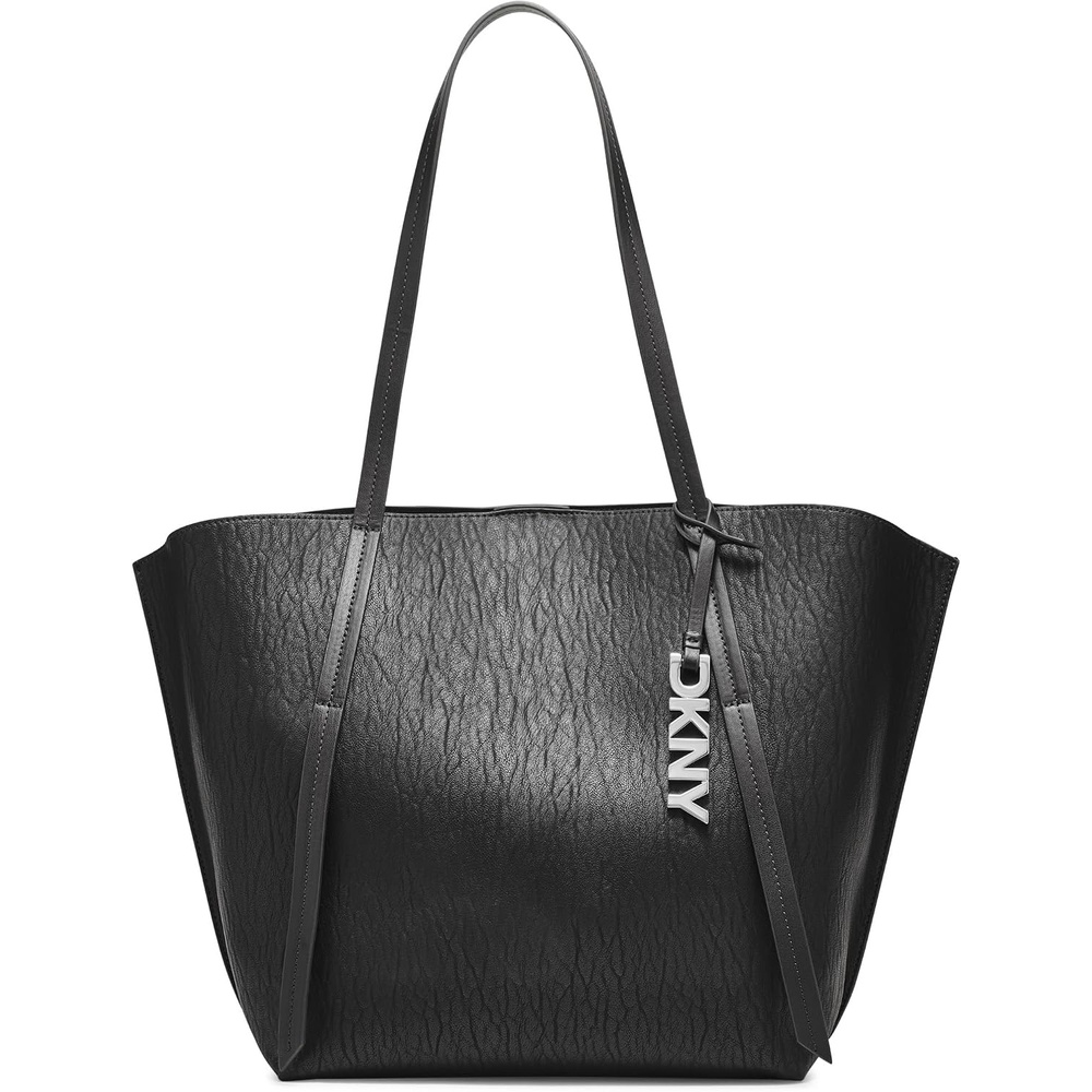 image:imageDKNY Womens Lyda Medium Tote Bag With Logo CharmBlackSilver