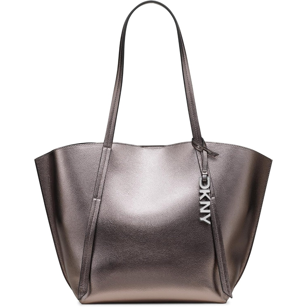 image:imageDKNY Womens Lyda Medium Tote Bag With Logo CharmGunmetal