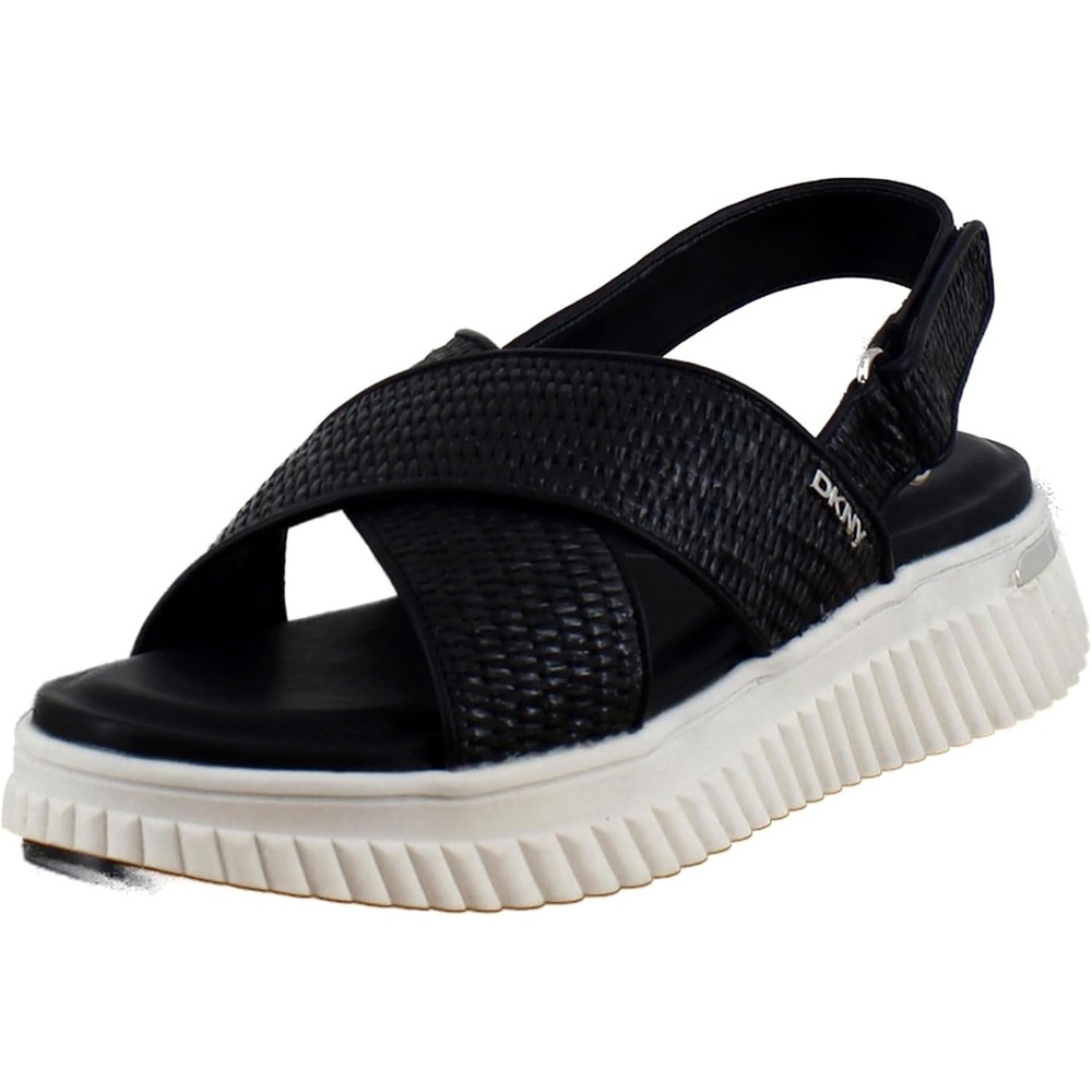 image:imageDKNY Womens Malai Woven Crisscross Slingback Platform SandalBlack