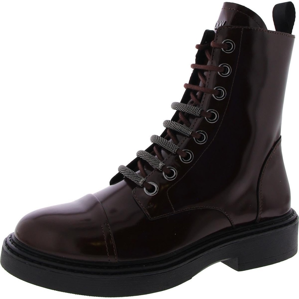 image:imageDKNY Womens Maylaya Lace Up Combat BootBordeaux