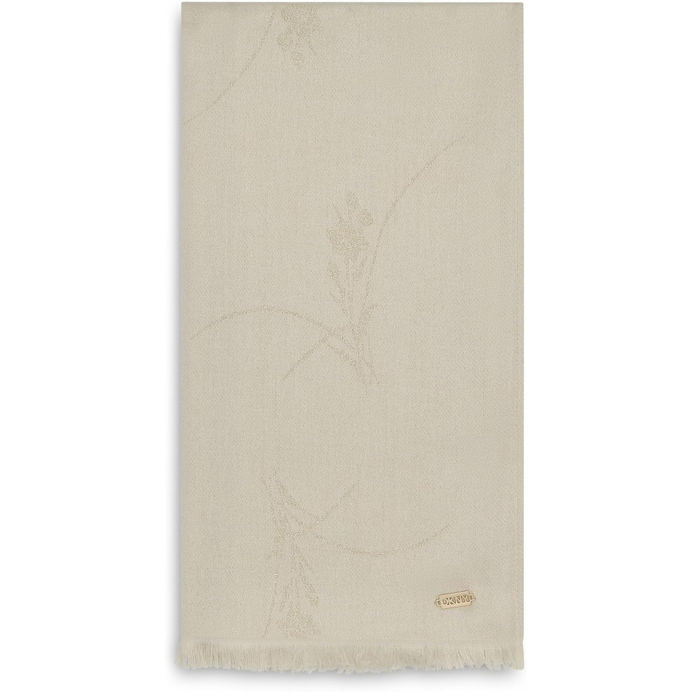 image:imageDKNY Womens Metallic Orchid Print PashminaIvory