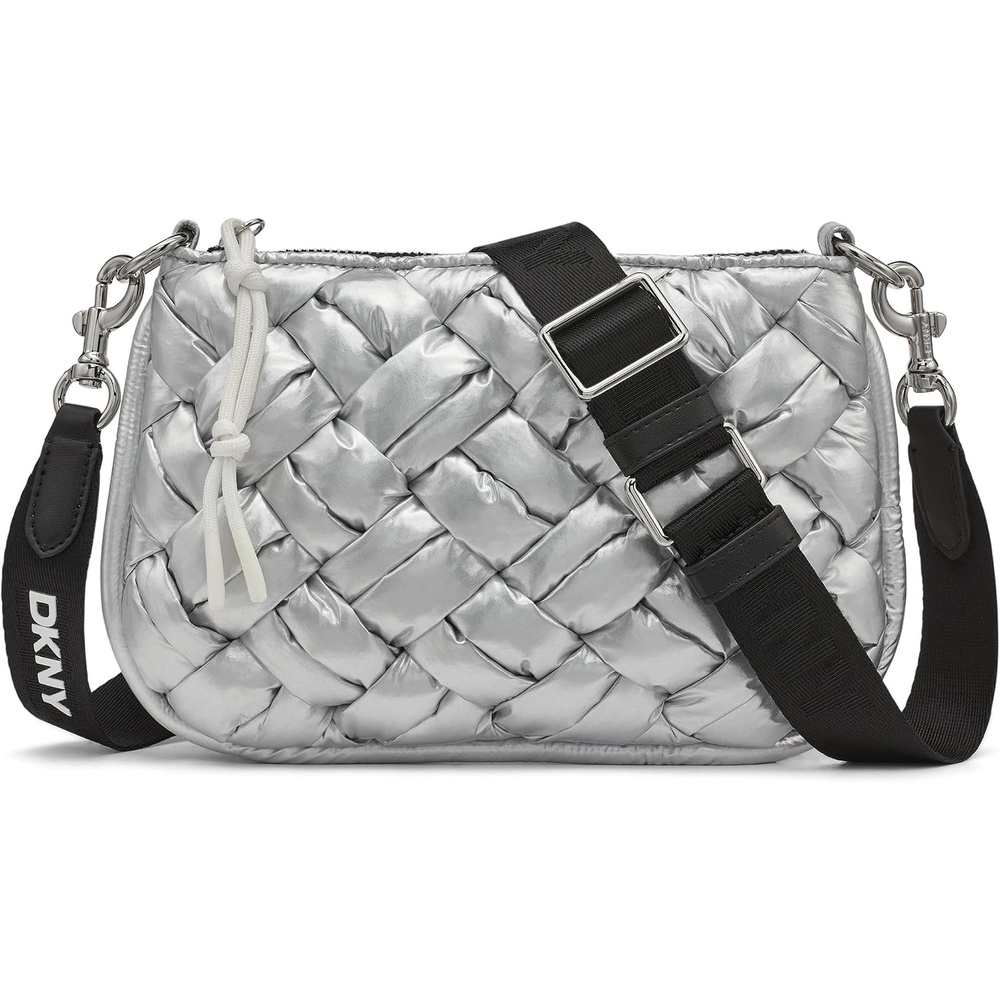 image:imageDKNY Womens Nadia Quilted Crossbody BagSilver