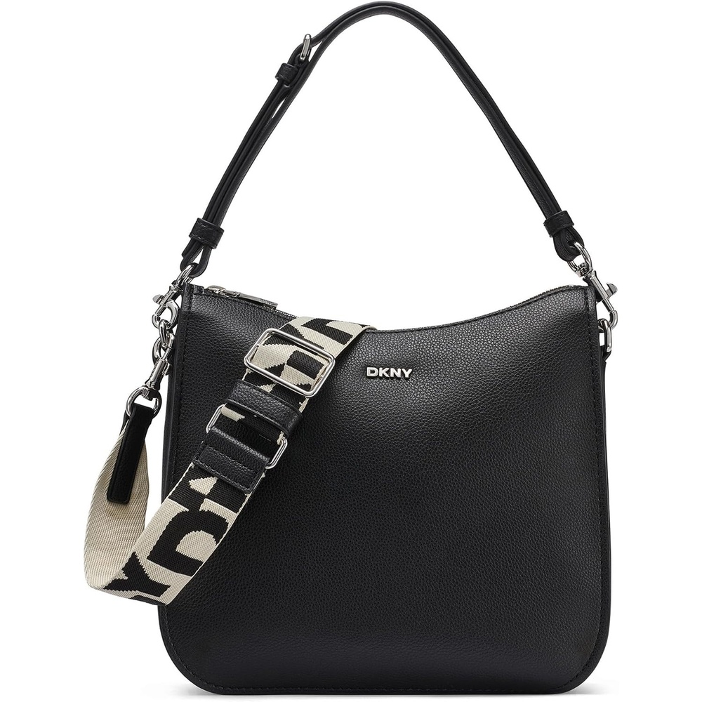 image:imageDKNY Womens Nessa Medium CrossbodyBlackSilver