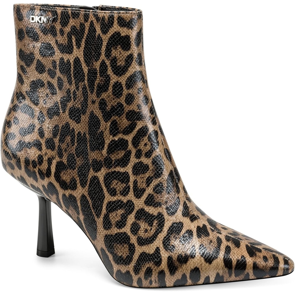 image:imageDKNY Womens Niomi Heeled Bootie With Logo DetailNatural Multi