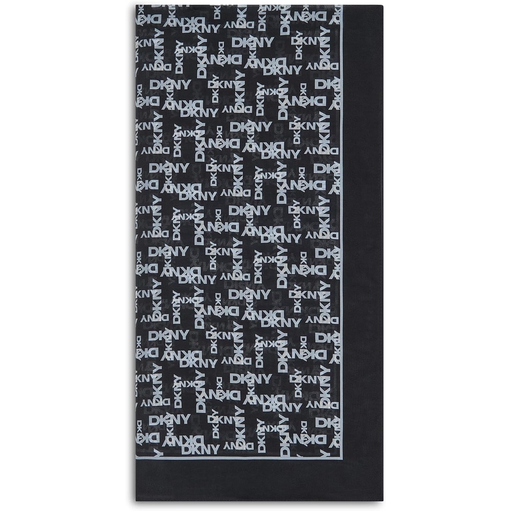 image:imageDKNY Womens Overlap Logo Print Sheer Chiffon ScarfSky