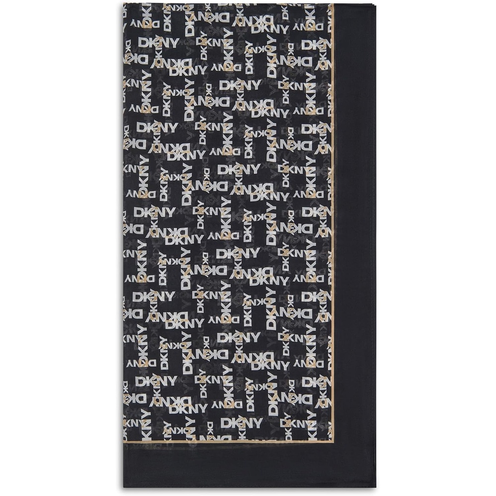 image:imageDKNY Womens Overlap Logo Print Sheer Chiffon ScarfWhiskey