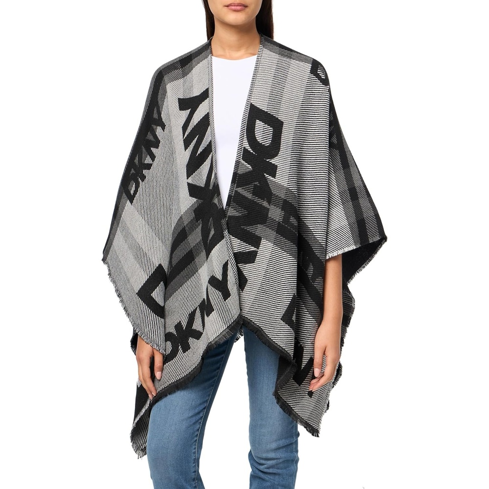 image:imageDKNY Womens Raxi Cab Ruana ShawlBlack