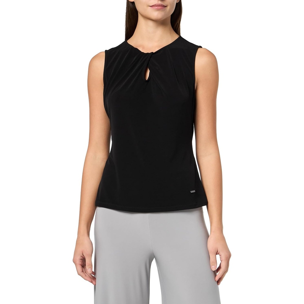 image:imageDKNY Womens Sleeveless Keyhole Jersey Workwear TopBlack