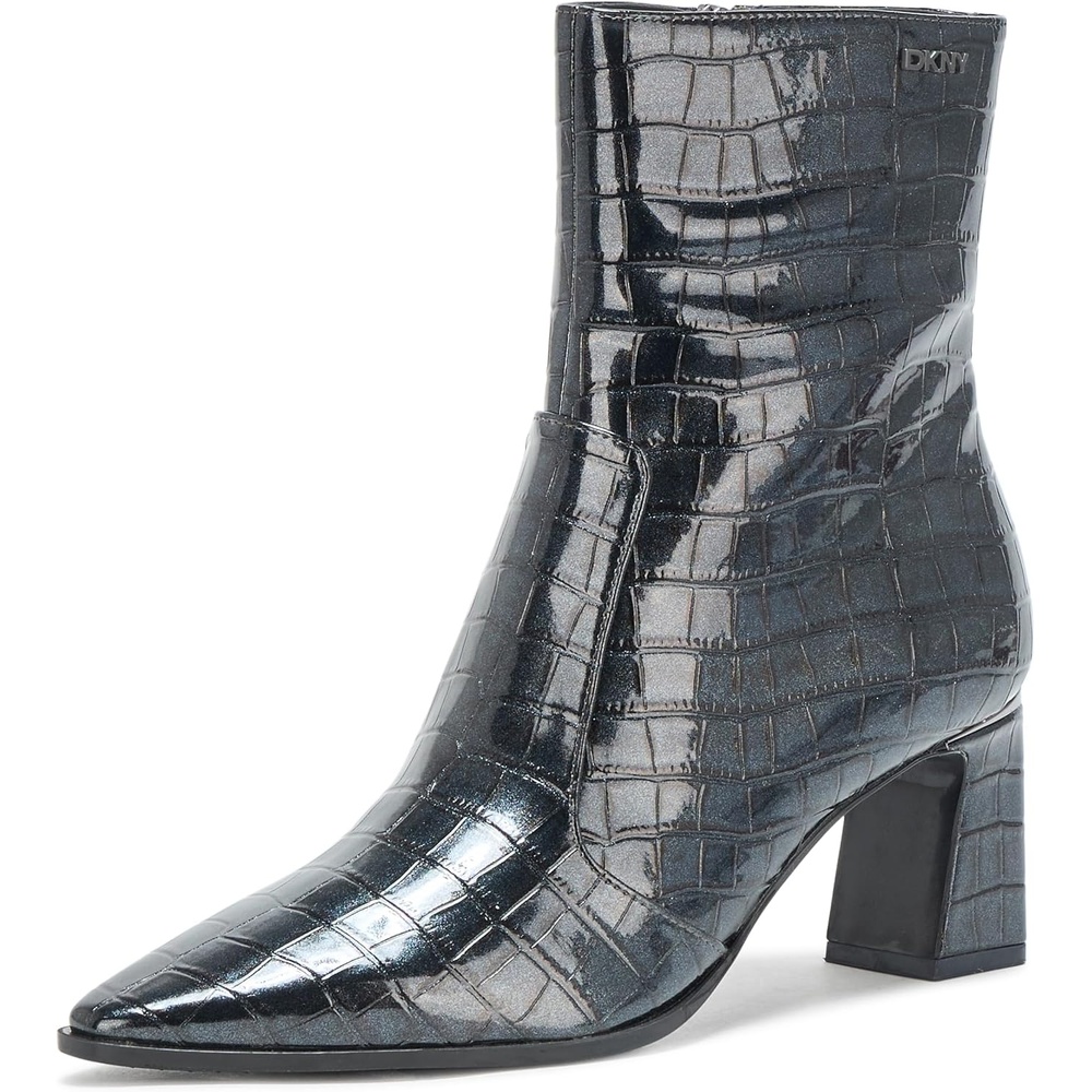 image:imageDKNY Womens Sunny Evening Slip on Heeled BootieGrey Croc