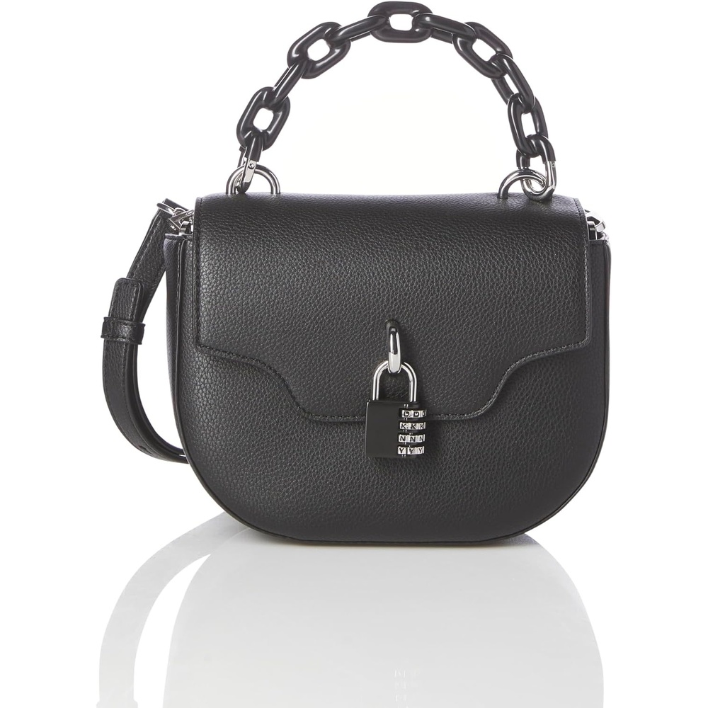 image:imageDKNY Womens Tomi Crossbody With Padlock CharmBlackSilver