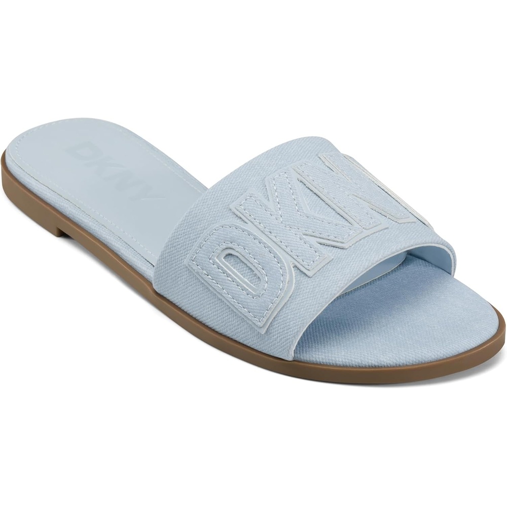 image:imageDKNY Womens Willow Flat Slide Sandal With LogoCeleste